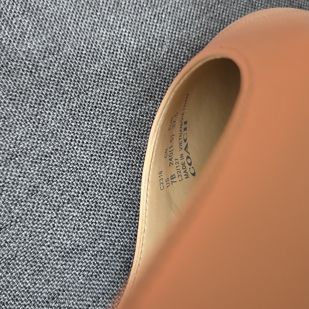 Coach VAE Leather Slingback Studded Flat Skimmers - Picture 6 of 8